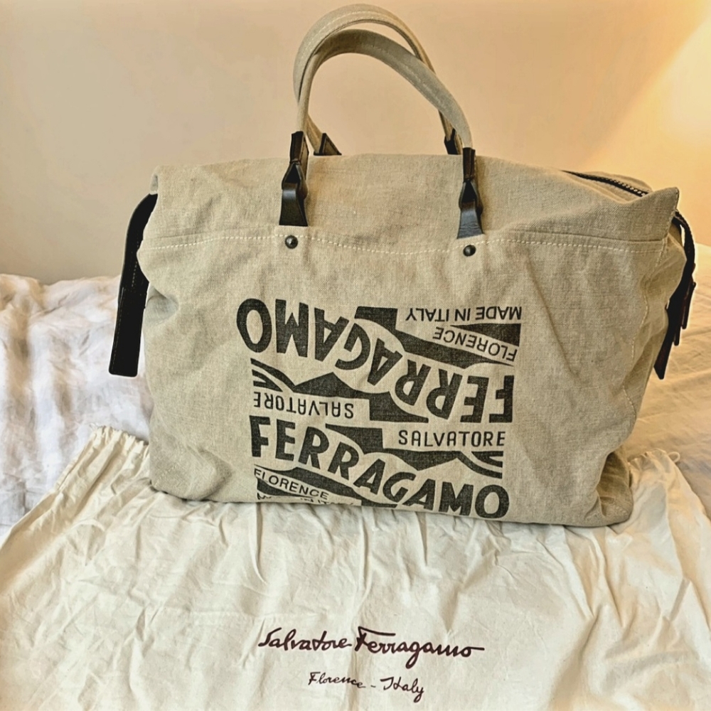 Salvatore Ferragamo Canvas Duffle Bag